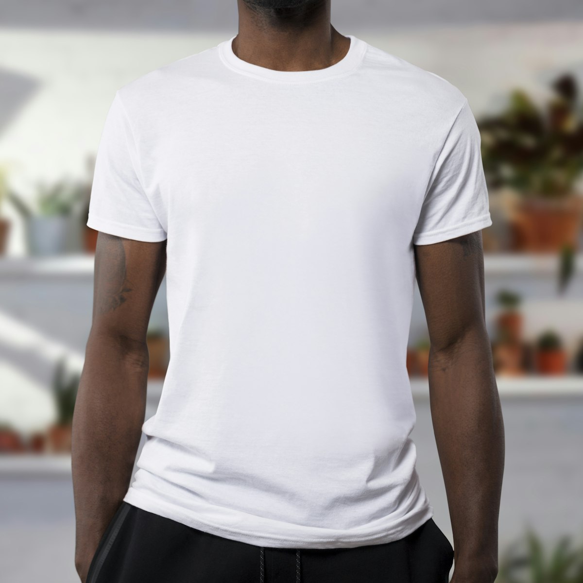 Custom printed t-shirts on display